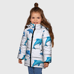 Куртка зимняя для девочки Рай для дельфина, цвет: 3D-черный — фото 2