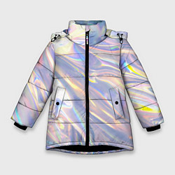 Куртка зимняя для девочки Фольга, цвет: 3D-черный