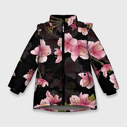 Куртка зимняя для девочки САКУРА ВИШНЯ, цвет: 3D-светло-серый
