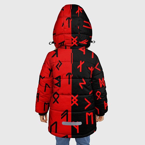 Зимняя куртка для девочки РУНЫ / 3D-Черный – фото 4