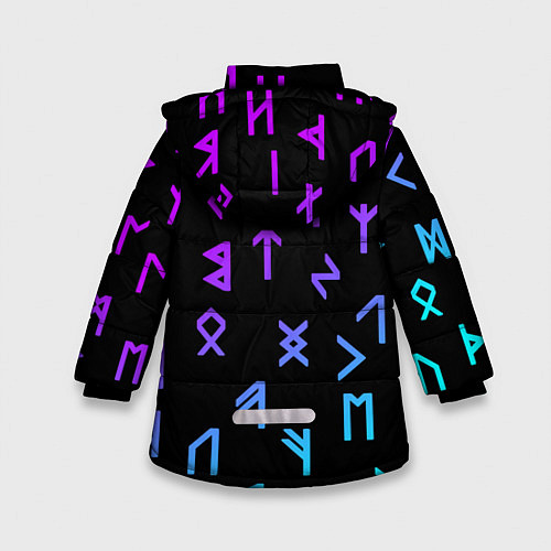 Зимняя куртка для девочки РУНЫ / 3D-Черный – фото 2