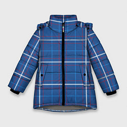 Куртка зимняя для девочки Шотландка, цвет: 3D-светло-серый