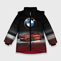 Куртка зимняя для девочки BMW, цвет: 3D-красный