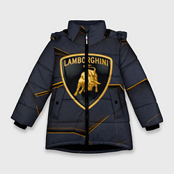 Куртка зимняя для девочки Lamborghini, цвет: 3D-черный