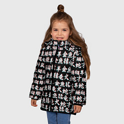 Куртка зимняя для девочки ИЕРОГЛИФЫ ГЛИТЧ, цвет: 3D-черный — фото 2