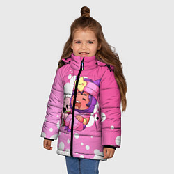 Куртка зимняя для девочки Бравл Старс Сэнди, цвет: 3D-черный — фото 2