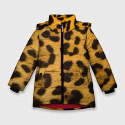 Куртка зимняя для девочки Леопард, цвет: 3D-красный