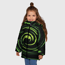 Куртка зимняя для девочки Twisted greens, цвет: 3D-черный — фото 2