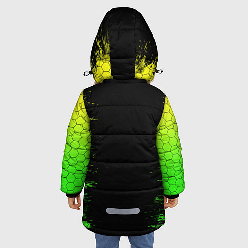 Зимняя куртка для девочки Бравл Старс Леон / 3D-Черный – фото 4