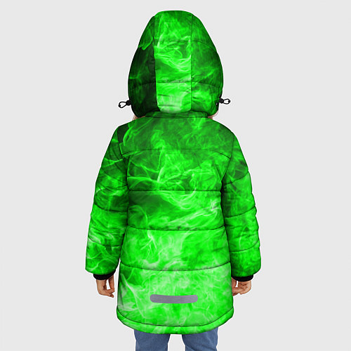 Зимняя куртка для девочки ОГОНЬ GREEN NEON / 3D-Черный – фото 4