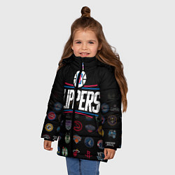 Куртка зимняя для девочки Los Angeles Clippers 2, цвет: 3D-светло-серый — фото 2