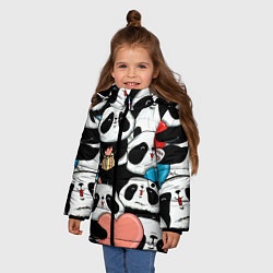 Куртка зимняя для девочки Панды, цвет: 3D-черный — фото 2