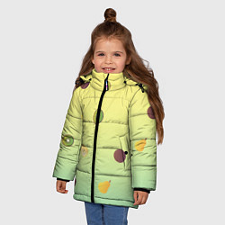 Куртка зимняя для девочки Фруктовый салат, цвет: 3D-черный — фото 2