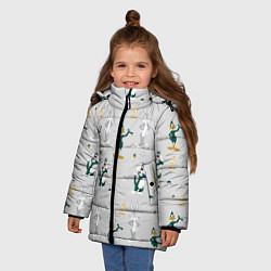 Куртка зимняя для девочки Looney Tunes pattern, цвет: 3D-светло-серый — фото 2