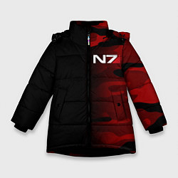 Куртка зимняя для девочки MASS EFFECT N7, цвет: 3D-черный