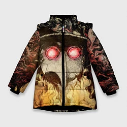 Куртка зимняя для девочки Чумной доктор Мор, цвет: 3D-черный