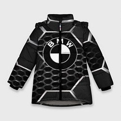 Куртка зимняя для девочки BMW, цвет: 3D-светло-серый