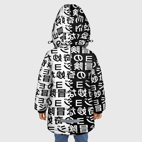 Зимняя куртка для девочки JOJOS BIZARRE ADVENTURE / 3D-Черный – фото 4