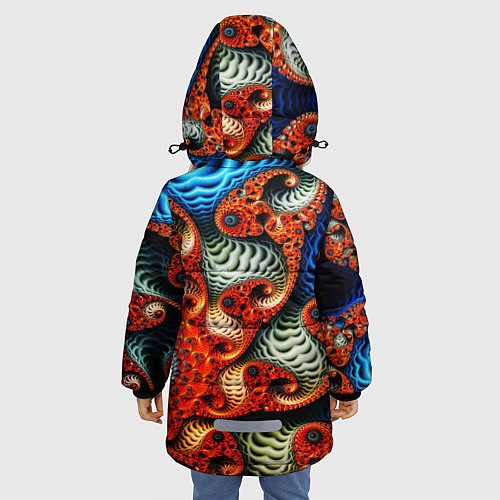 Зимняя куртка для девочки Fractal illusion / 3D-Черный – фото 4