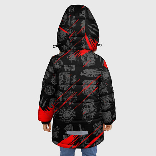 Зимняя куртка для девочки ВЕДЬМАК / 3D-Черный – фото 4