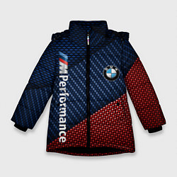 Куртка зимняя для девочки BMW PERFORMANCE, цвет: 3D-черный