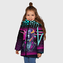 Куртка зимняя для девочки НЕОНОВЫЙ ГОНЩИК, цвет: 3D-черный — фото 2