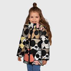 Куртка зимняя для девочки Серьезные псы, цвет: 3D-черный — фото 2