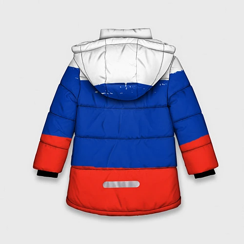 Зимняя куртка для девочки Герб России / 3D-Светло-серый – фото 2