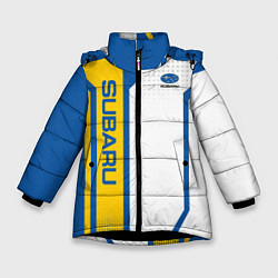 Куртка зимняя для девочки Subaru Driver team, цвет: 3D-черный