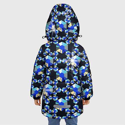Зимняя куртка для девочки Бриллианты / 3D-Черный – фото 4