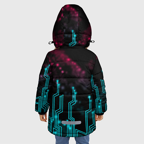 Зимняя куртка для девочки CYBERPUNK / 3D-Черный – фото 4