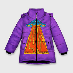 Куртка зимняя для девочки Vibes of Love, цвет: 3D-черный