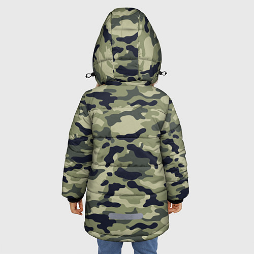 Зимняя куртка для девочки Пограничные Войска камуфляж / 3D-Черный – фото 4
