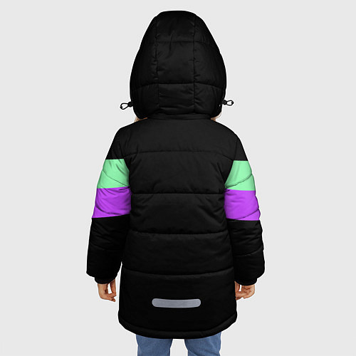 Зимняя куртка для девочки Колор блок / 3D-Черный – фото 4