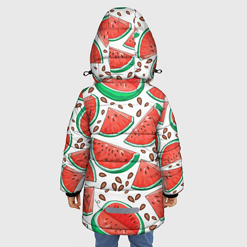 Зимняя куртка для девочки Арбуз / 3D-Черный – фото 4