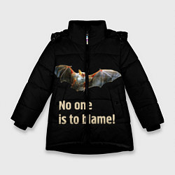 Куртка зимняя для девочки Никто не виноват!, цвет: 3D-черный