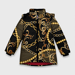 Зимняя куртка для девочки Versace Золотая цепь