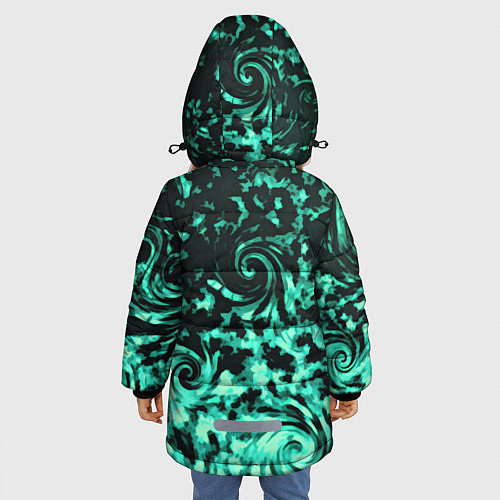 Зимняя куртка для девочки VORTEXES / 3D-Черный – фото 4