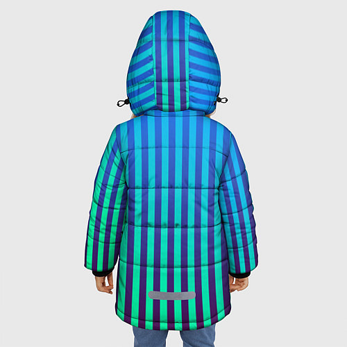 Зимняя куртка для девочки Пикси полосы / 3D-Черный – фото 4