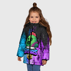 Куртка зимняя для девочки Brawl Stars SPIKE, цвет: 3D-светло-серый — фото 2