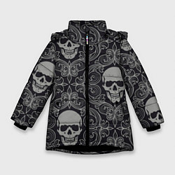 Куртка зимняя для девочки Весёлый Роджер, цвет: 3D-черный