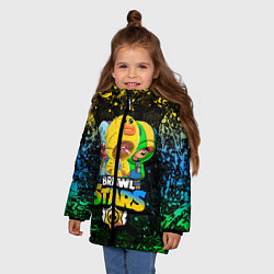 Куртка зимняя для девочки BRAWL STARS LEON SKINS, цвет: 3D-черный — фото 2