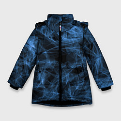 Куртка зимняя для девочки Синий дым, цвет: 3D-черный