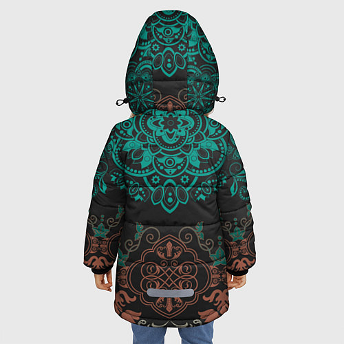 Зимняя куртка для девочки Кружево / 3D-Черный – фото 4