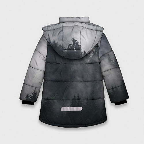 Зимняя куртка для девочки Лес / 3D-Светло-серый – фото 2