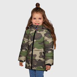 Куртка зимняя для девочки МИЛИТАРИ, цвет: 3D-черный — фото 2