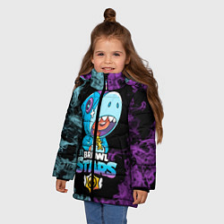 Куртка зимняя для девочки Brawl Stars Leon Shark, цвет: 3D-светло-серый — фото 2