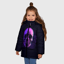 Куртка зимняя для девочки 3D Череп, цвет: 3D-черный — фото 2