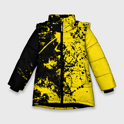 Куртка зимняя для девочки Ночное солнце, цвет: 3D-черный