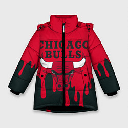 Куртка зимняя для девочки Chicago Bulls, цвет: 3D-черный
